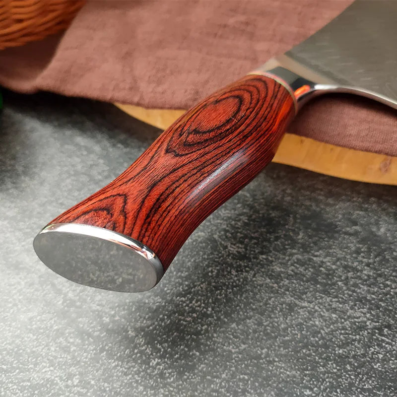 InLeung VG10 Damascus Steel Chef Knife – Wood Handle 18cm