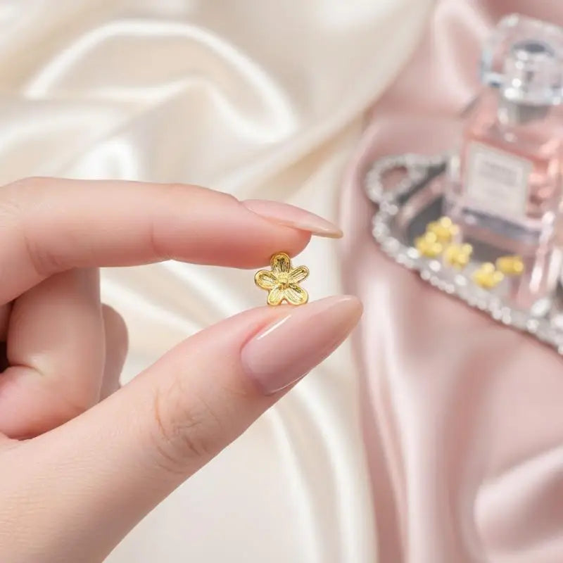 3D Alloy Flower Nail Art Charms Silver Gold Lilac 20/30pcs