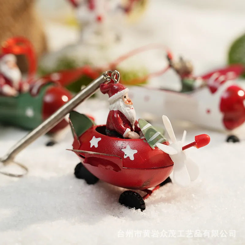 Christmas Ironwork Airplane Pendants Home Iron Handicrafts Snowmen