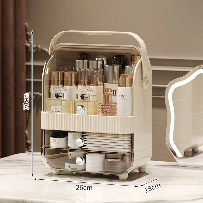 6-Layer Dustproof Desktop Organizer with Drawers | Makeup Storage