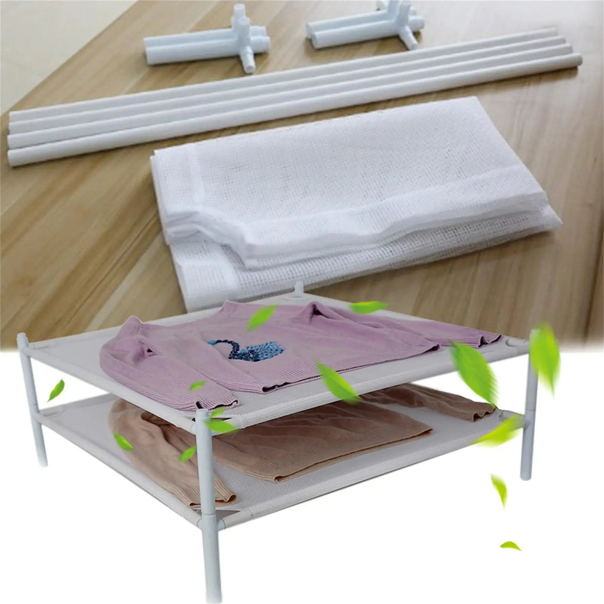 70CM Flat Mesh Drying Rack – Lay-Flat for Clothes & Food