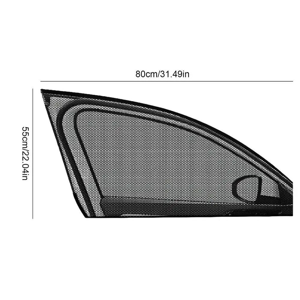 2-Pack Car Side Window Sunshade – UV Mesh Curtain