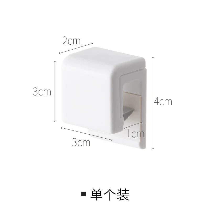 Adhesive Bathroom Organizer No Drill Toothpaste Holder Wall Mounted
