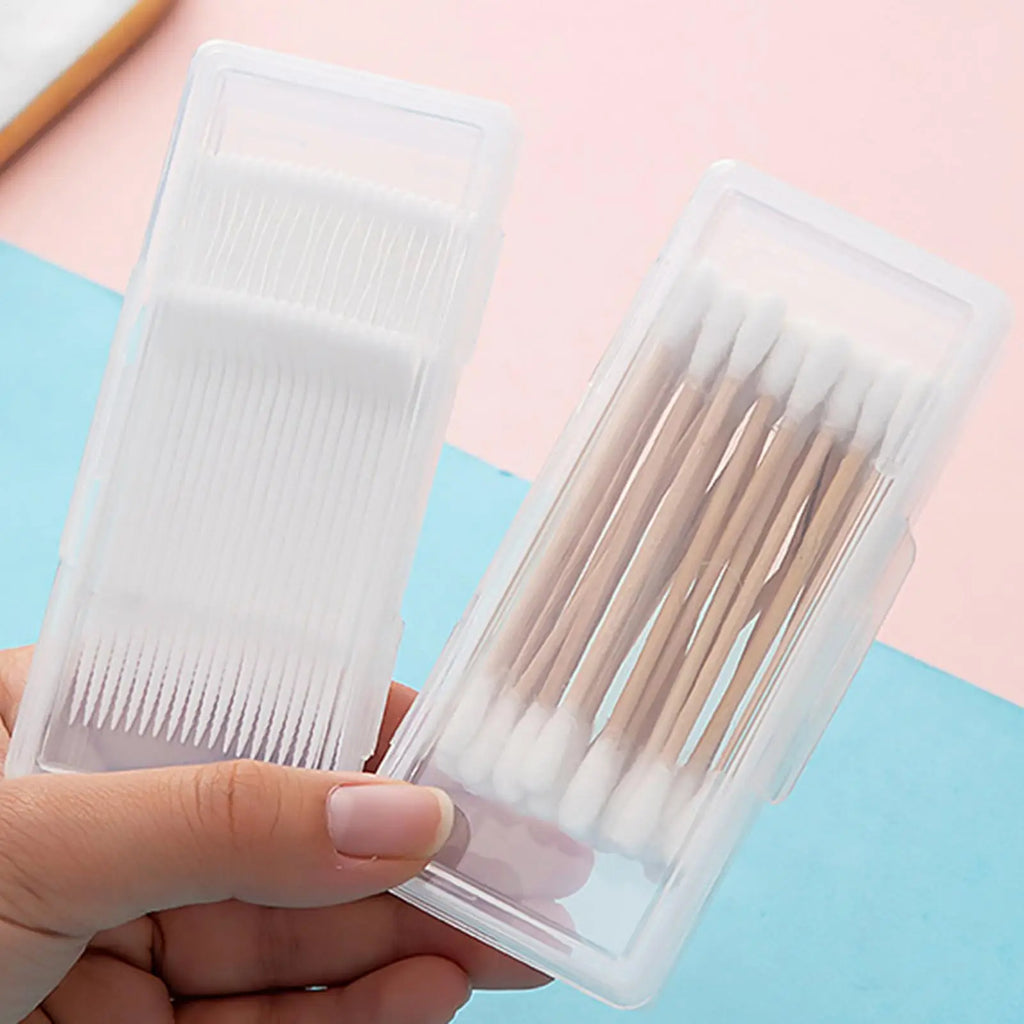 Transparent Cotton Swab Holder Travel Organizer Box