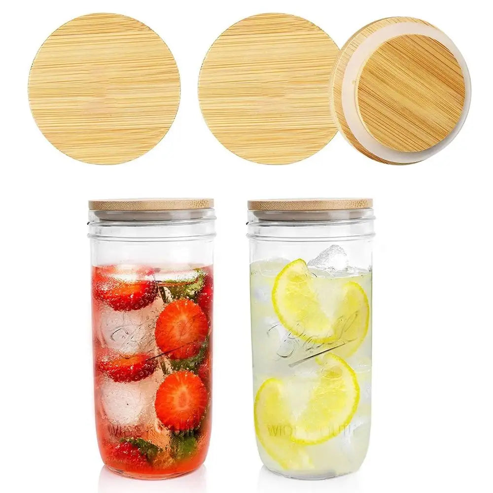 Bamboo Wood Cup Lid with Silicone Ring | Tea Set Cover