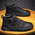 YBQJOO Men's Platform Lace-Up PU Leather Casual Oxford Shoes