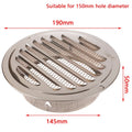 Round Stainless Steel Air Vent Grille | 70–150MM Wall Duct Cover