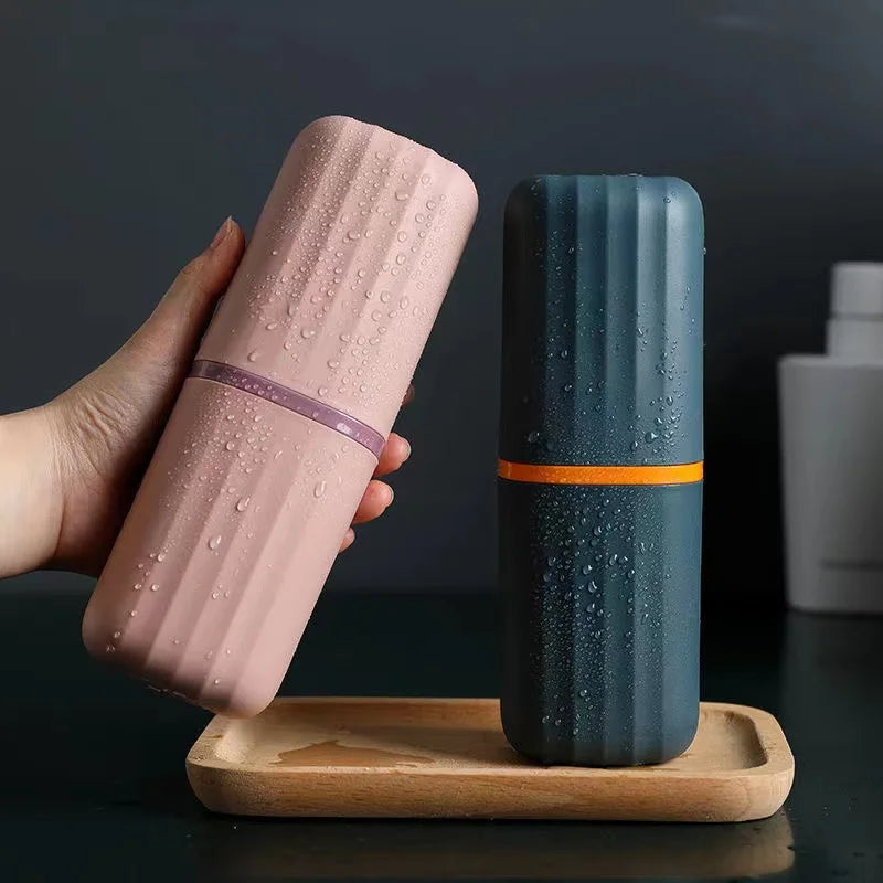 Portable Travel Toothbrush & Toothpaste Storage Set with Cup