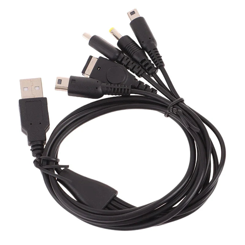 5-in-1 USB Charger Cable 1.2M for Nintendo 3DS, 2DS, GBA SP & Wii U