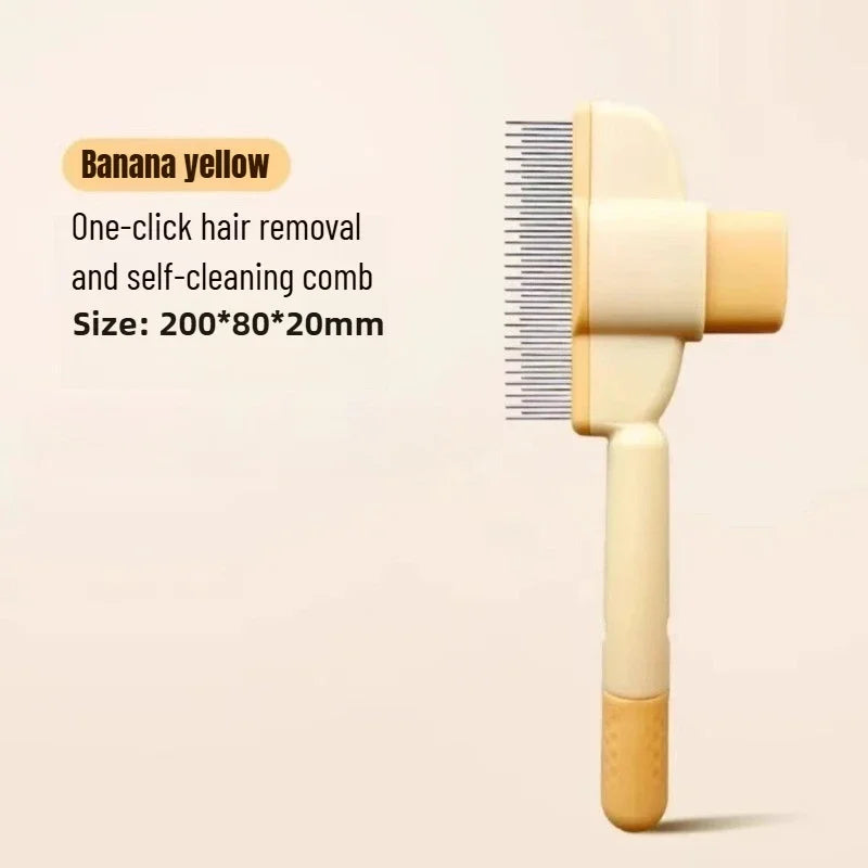 Self-Cleaning Steel Dog Comb – Detangling & Hair Removal Tool