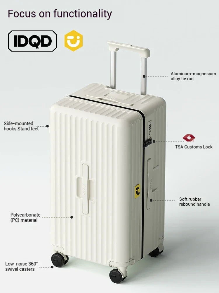 Aluminum Frame Hardshell Suitcase with Cup Holder 22/26/28 in