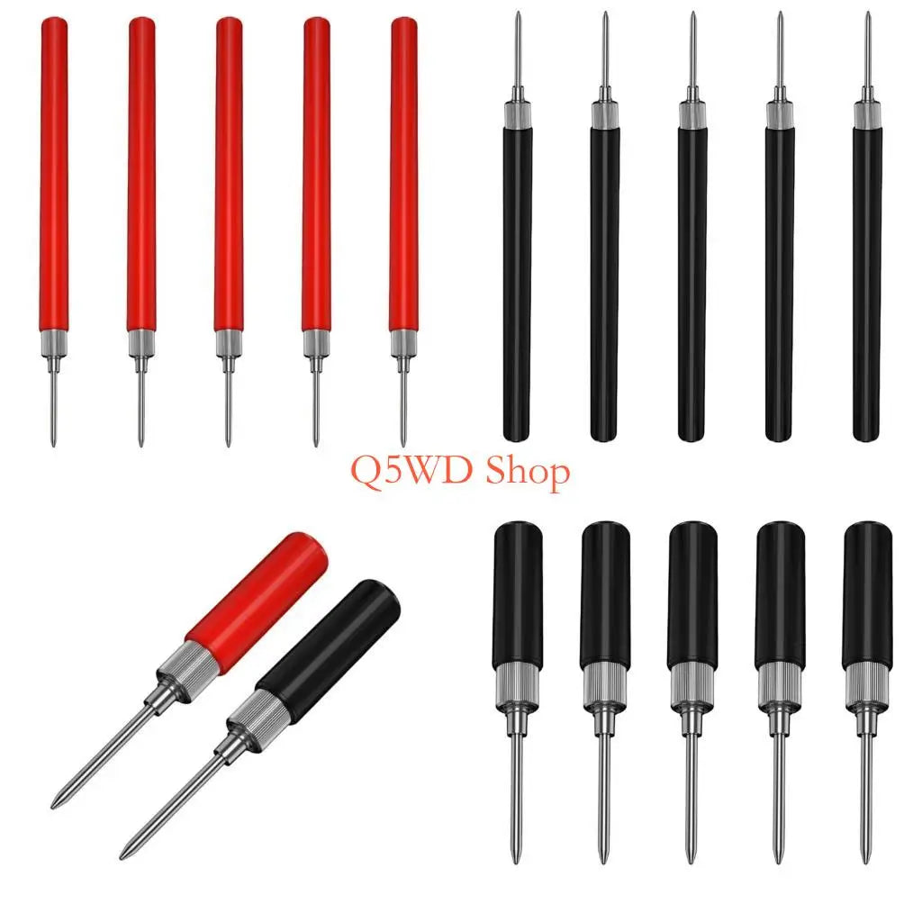 5-Pack Multimeter Test Probes – 2mm Tips, 4mm Banana Connectors