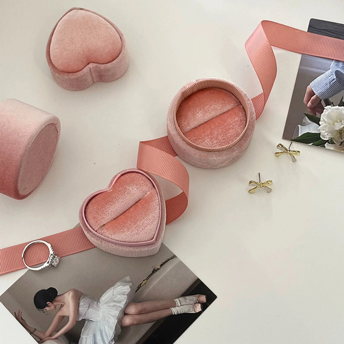 Premium Jewelry Ring Storage Box Vintage Display Holder Case Wedding