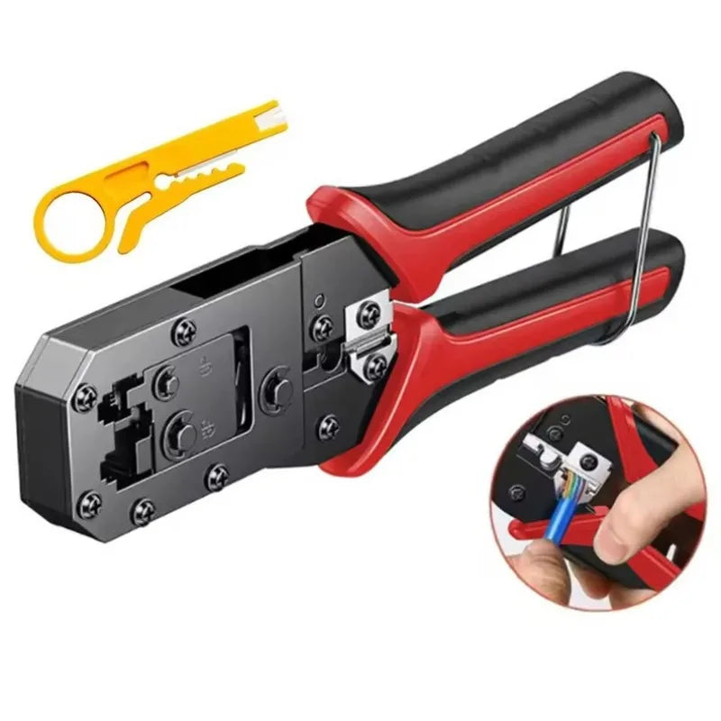 RJ45 Crimping Tool – LAN Cable Crimper Cutter Stripper RJ11 RJ12