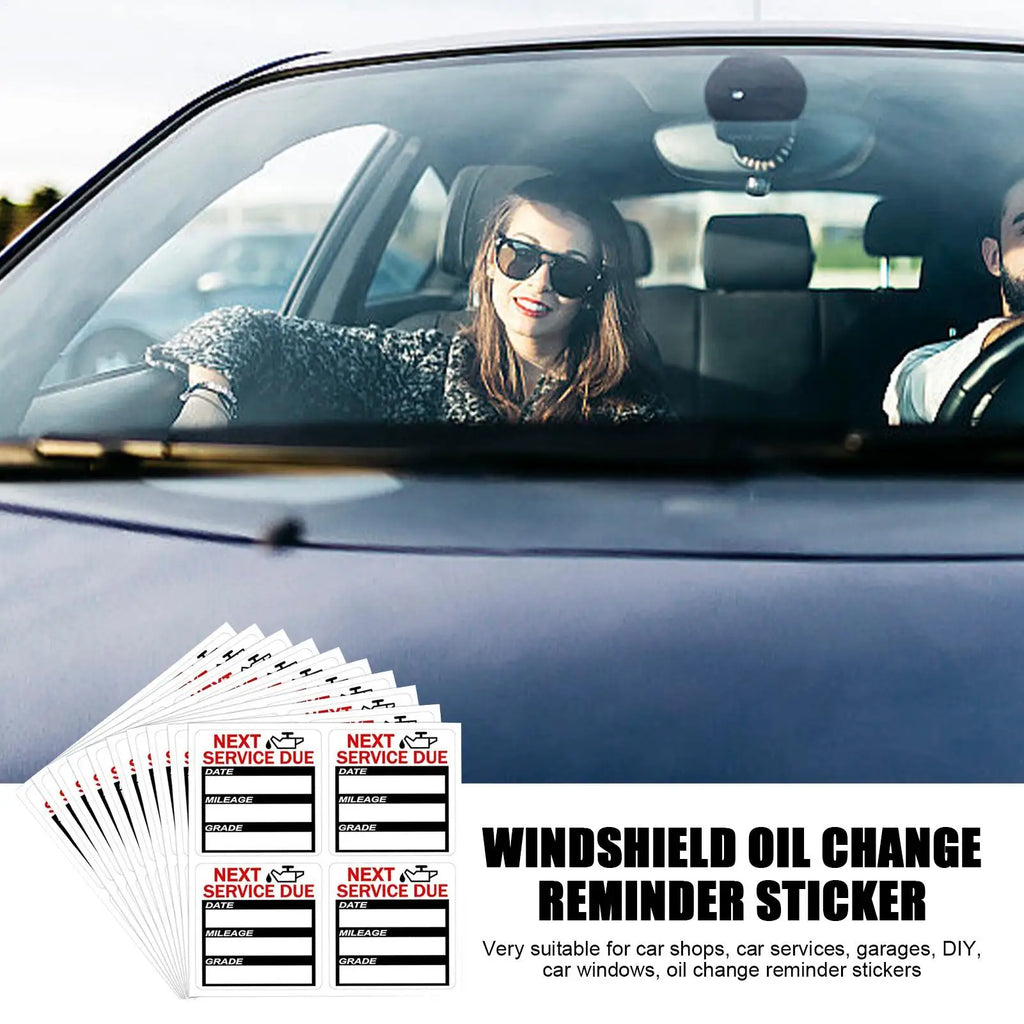 40-Pack Oil Change Reminder Stickers for Windshield | 2x2 In