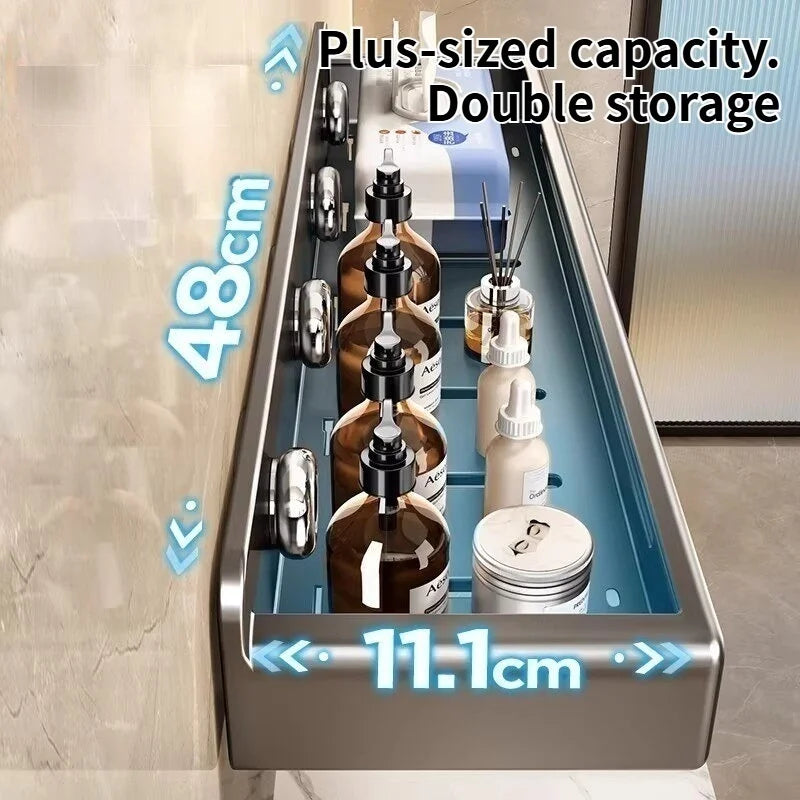 No-Drill Suction Cup Bathroom Wall Shelf & Shampoo Rack