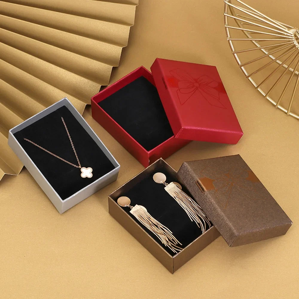 Fashion Bowknot Jewelry Box Multi Colors Ring Earrings Pendant