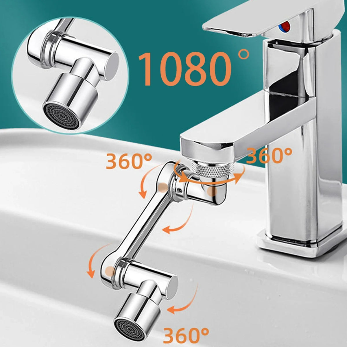360 Rotating Faucet Extender Multi-functional Foldable Portable Spray