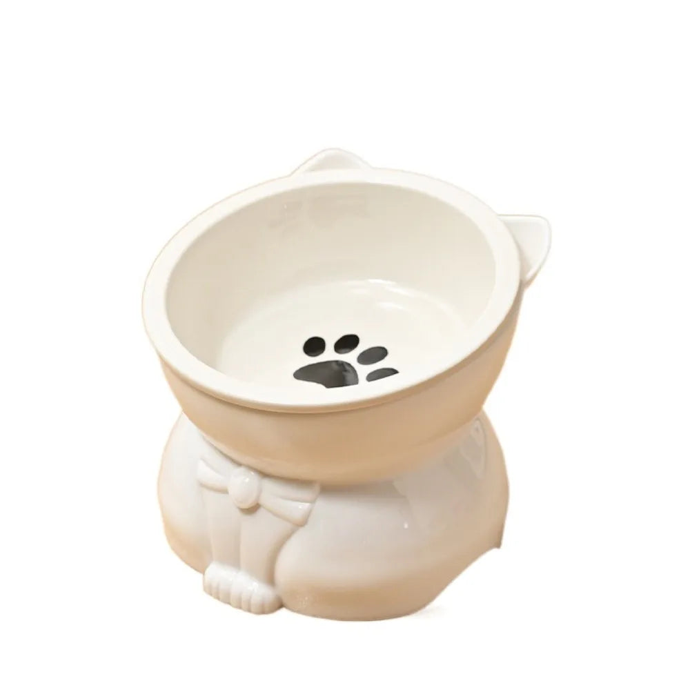 Ceramic Slanted Pet Bowl | Non-Slip Cat & Dog Feeder