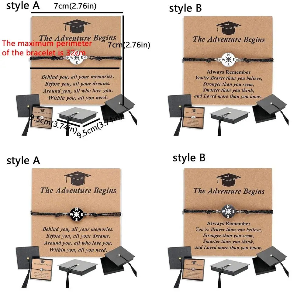 Graduation Compass Bracelet | "The Adventure Begins" Gift Set