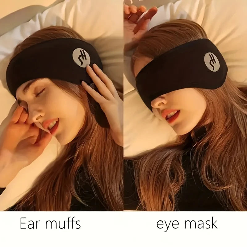 Noise-canceling Sleep Mask Ear Covers Adjustable Soft Polyester