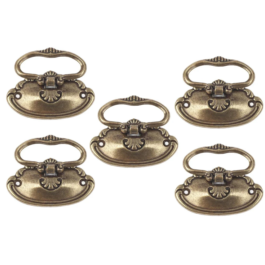 5-Pack Retro Bronze Cabinet Drawer Handles | Vintage Zinc Alloy