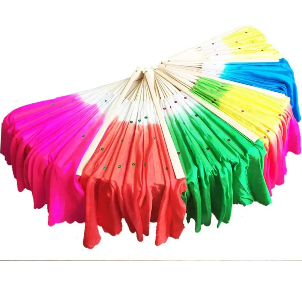Handmade Silk Yangko Dance Fan – Chinese Half Circle Folk Art