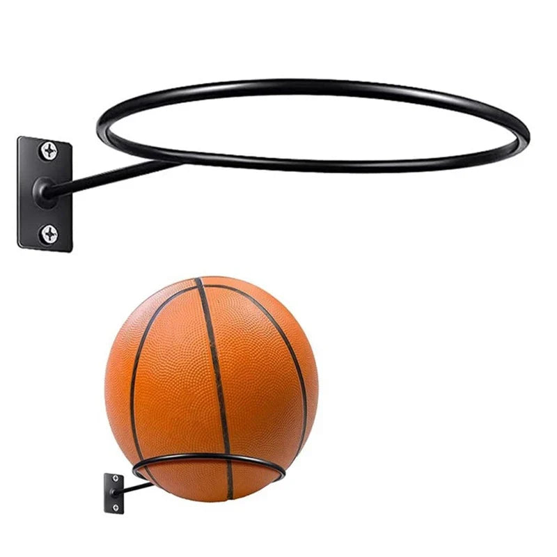 Wall-Mounted Ball Display Shelf – Steel Sports Ball Holder Rack
