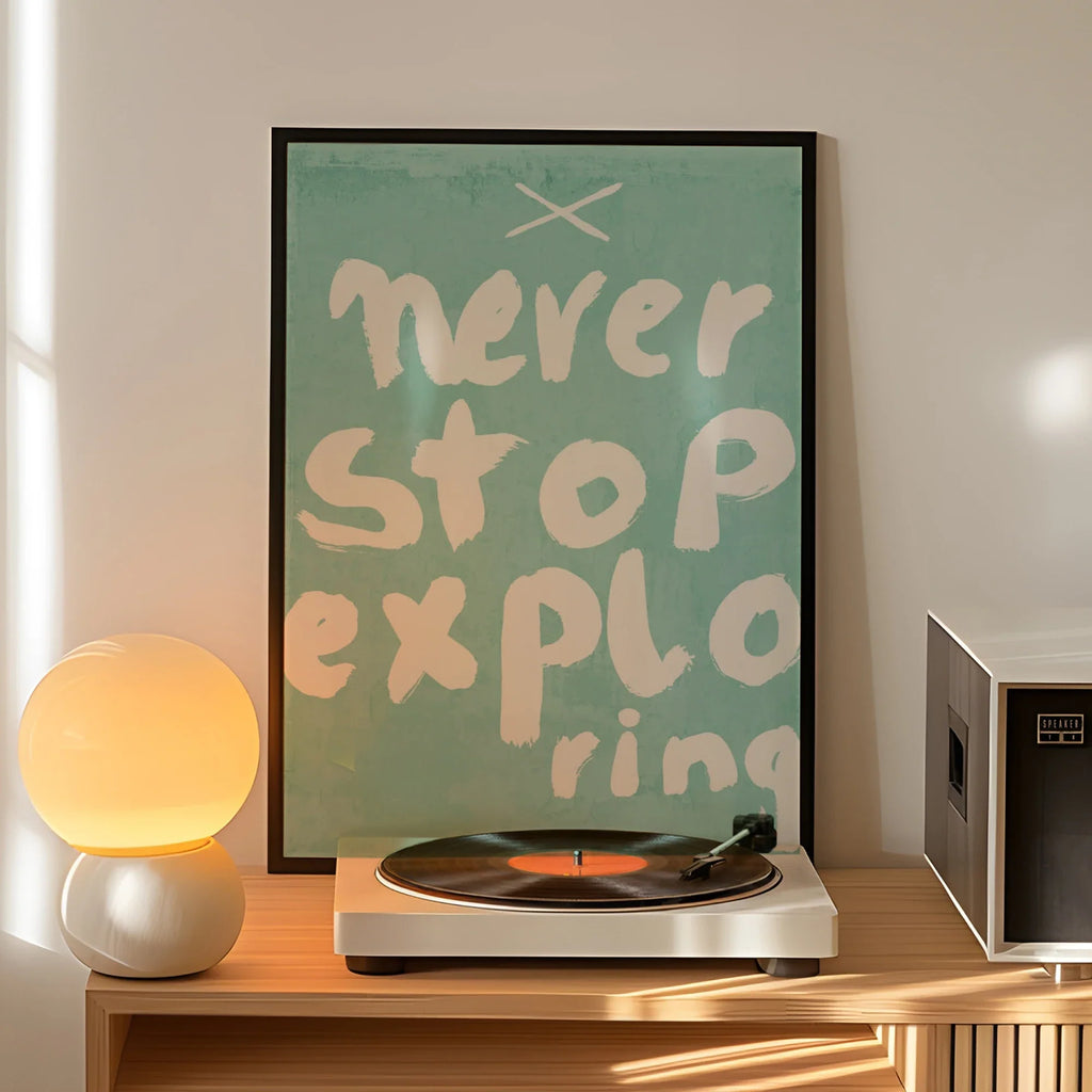 Never Stop Exploring Tree Canvas Wall Art | Minimalist Print