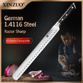 XINZUO 12" Granton Carving Knife – 1.4116 Steel Ebony Handle