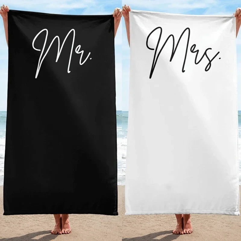 Mr & Mrs Newlywed Beach Towel | Wedding Honeymoon Gift