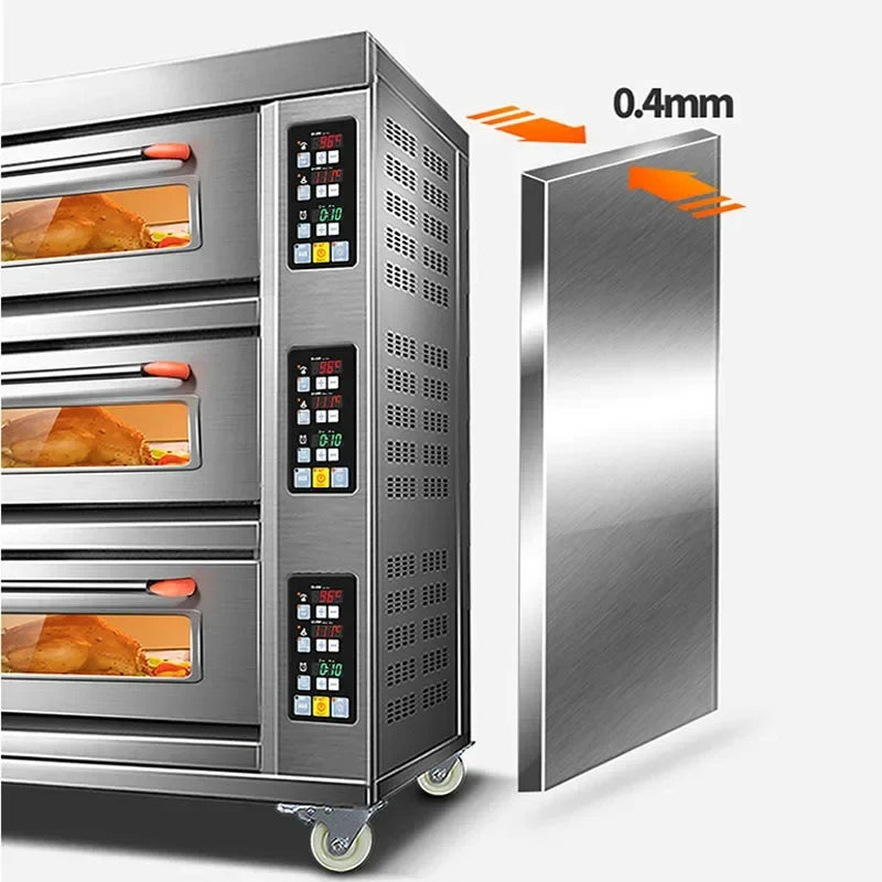 3-Layer Commercial Electric Deck Oven 56L×3 | Pizza & Bakery