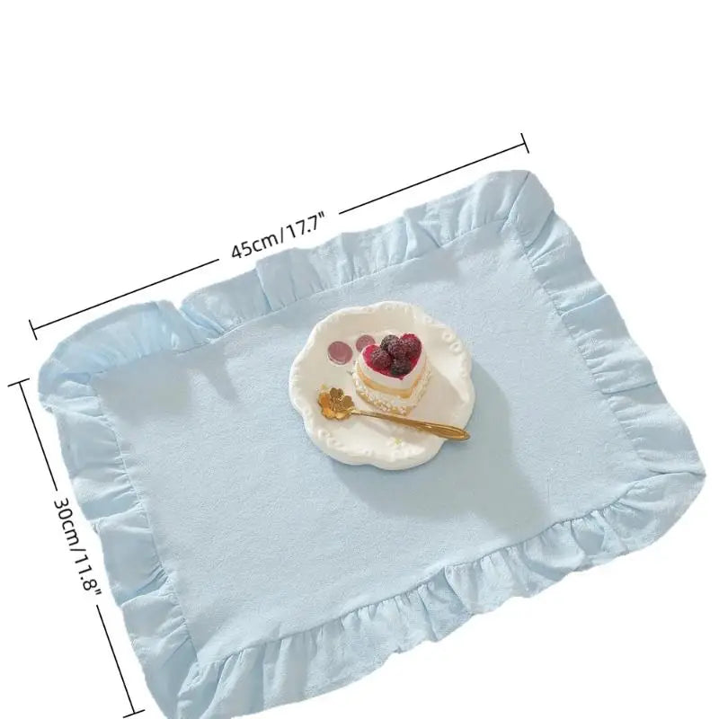 Pink Blue Stripe Ruffle Placemat – Kitchen & Dining Table Decor