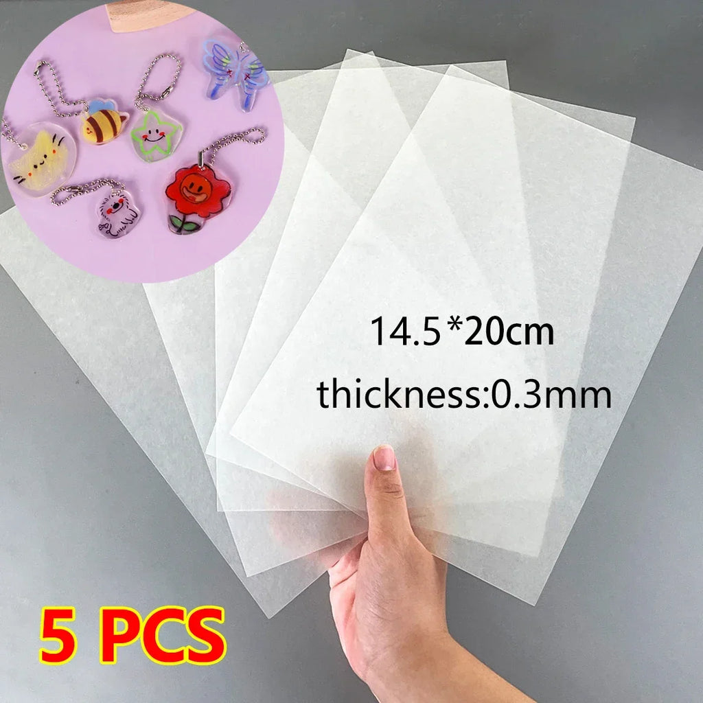 5-Pack Shrink Plastic Sheets | Translucent DIY Heat Shrink Film