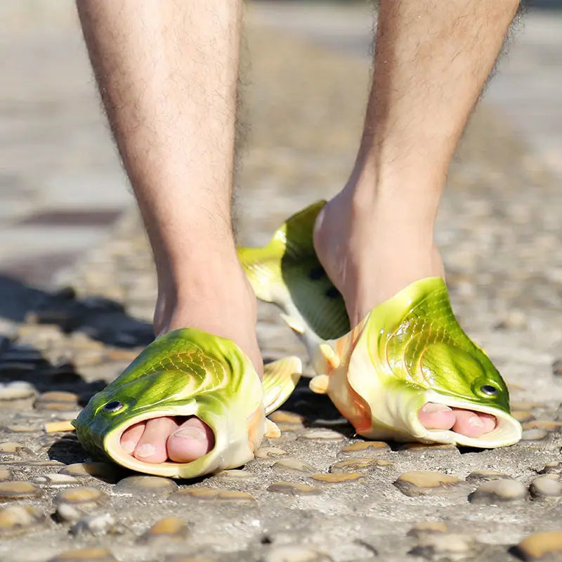 Lorilury Fish Slippers – Novelty Animal Flip Flops, Plus Size