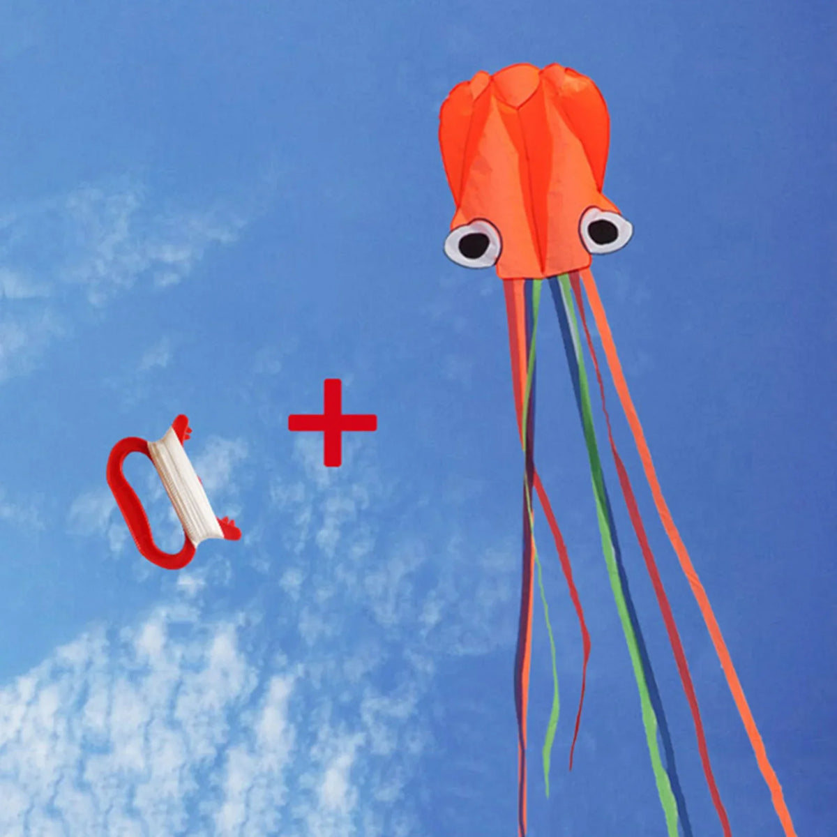 Large Octopus Kite – Easy Flyer with Handle & Line