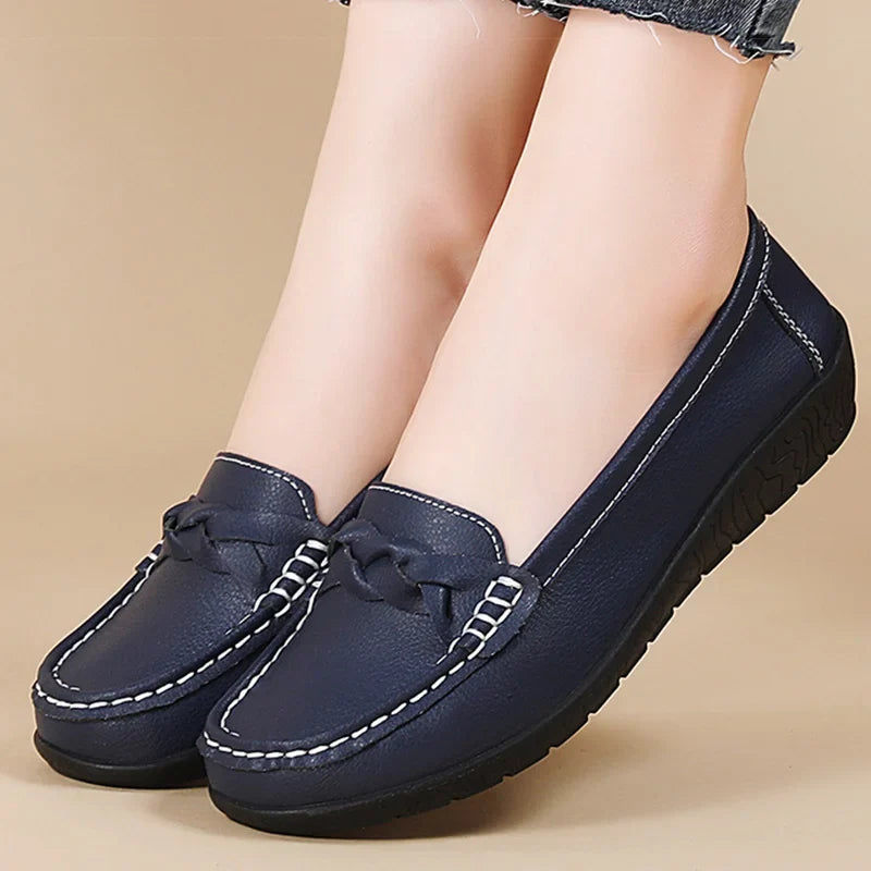 HAJINK Women's Slip-On Leather Loafer Flats | Casual Flat Shoes