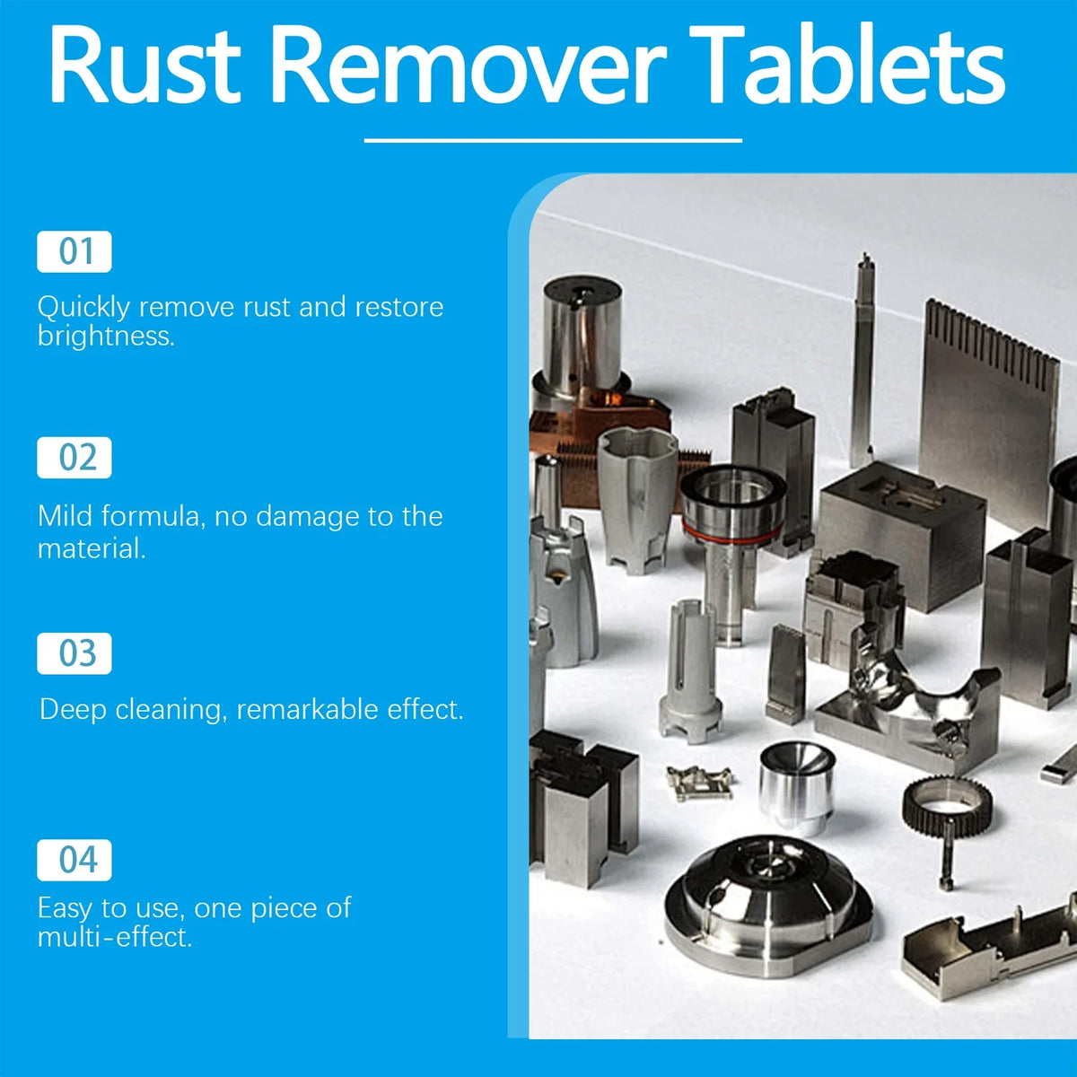 Rust Remover Effervescent Tablets | Metal Cleaning 12 Pack