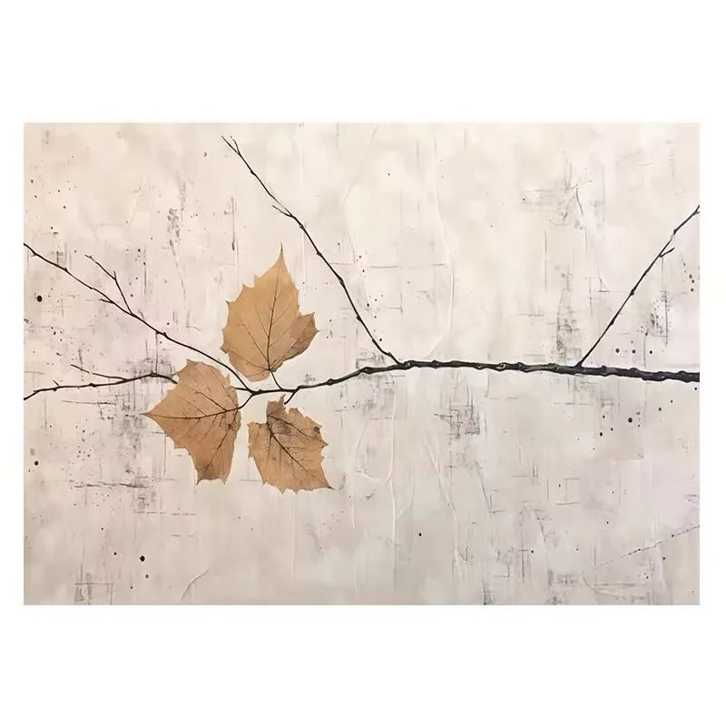 Abstract Autumn Leaves Hand-Painted Oil Painting on Canvas