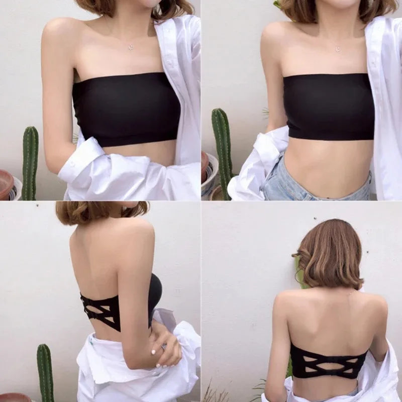 Seamless Strapless Bandeau Bra | Wireless Tube Top for Women