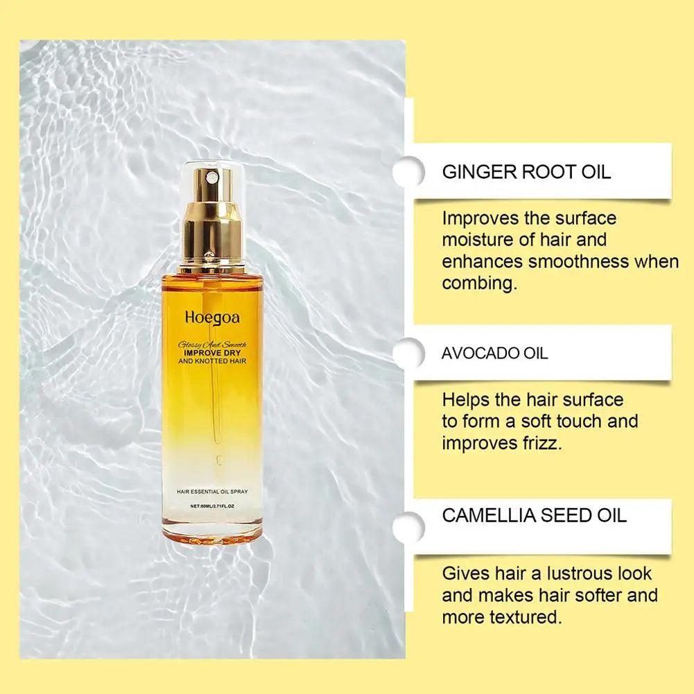 Hair Essential Oil Spray – Smooths Dry & Frizzy Hair 80ml