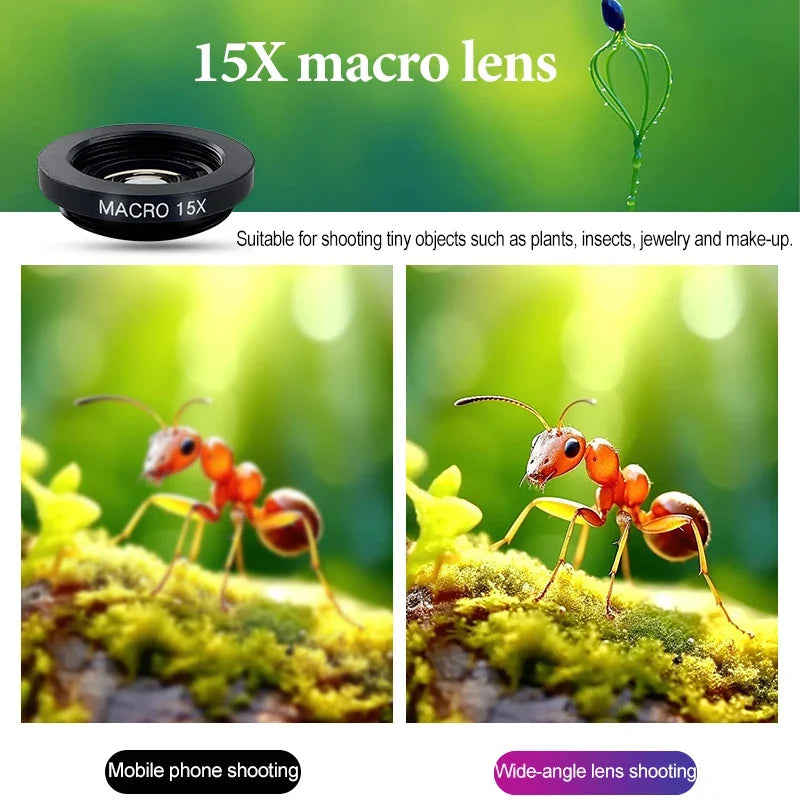 Macro Lens Mobile Fish Eye Phone Camera Fisheye Wide Angle Smartphone