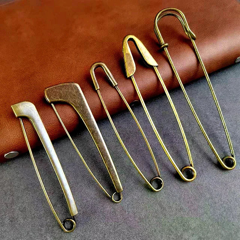Retro Bronze Large Safety Pins – Alloy Adjustable Clothing Pins