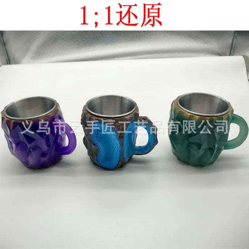 Fashionable Mineral Crystal Coffee Mugs Imitation Resin Cups Tea