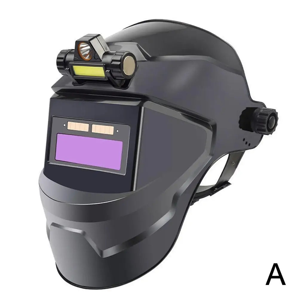 Auto Darkening Welding Helmet with LED Headlight | Solar Powered