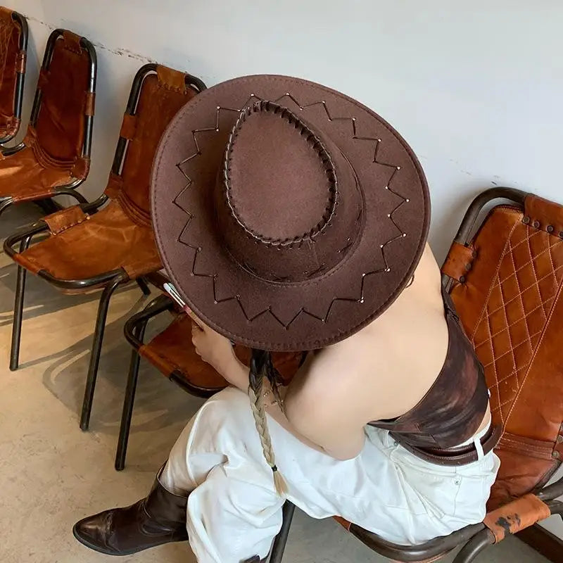 Unisex Western Cowboy Hat – Suede Cowgirl Cap for Parties