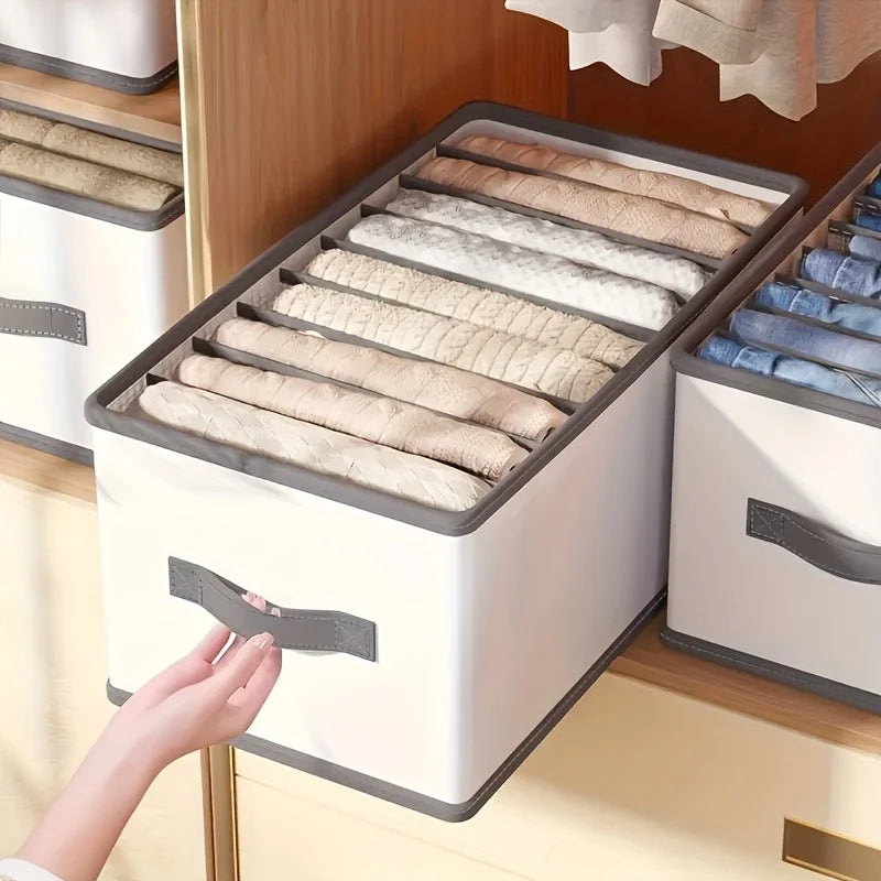 Foldable Fabric Drawer Organizers Handles Multi-compartment Storage