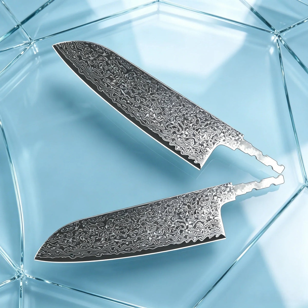 Hand Forged Damascus Steel Blade Blank – DIY Santoku Knife