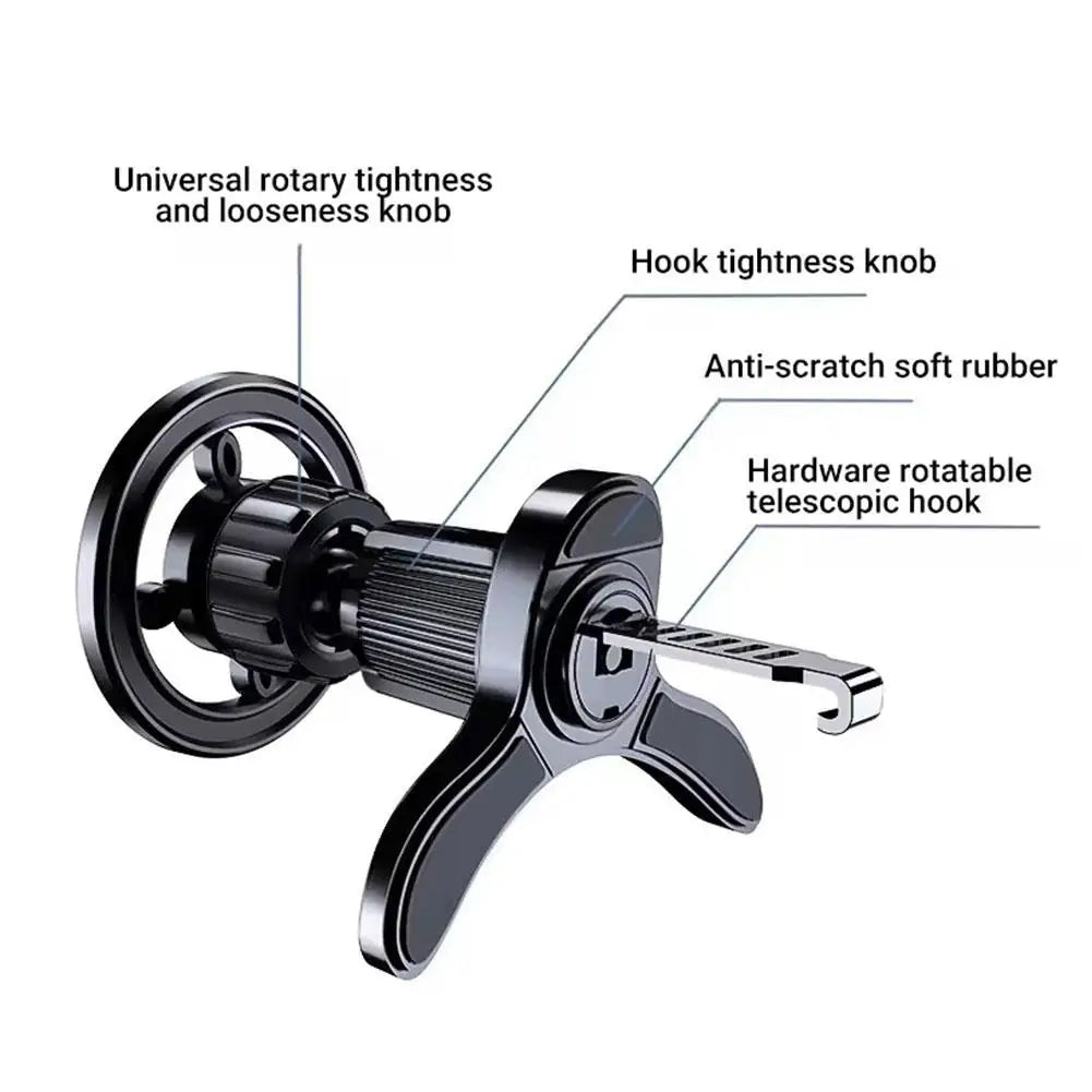Magnetic Car Phone Holder – 17 Magnets, 360° Air Vent Mount