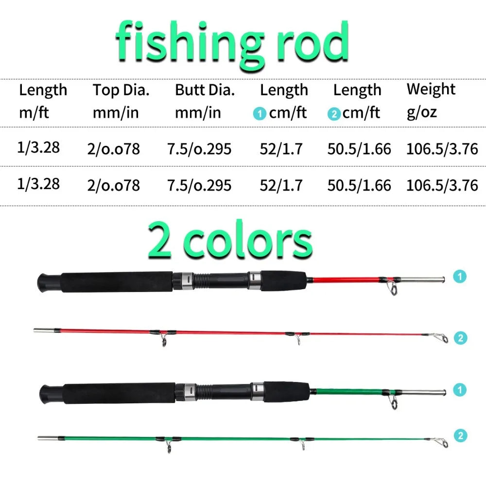 1.0m 2-Section Carbon Spinning Rod – 107g Travel Fishing Rod